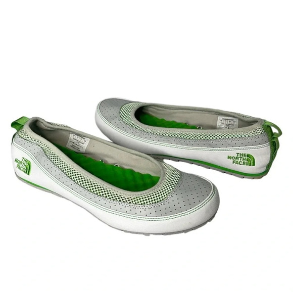 THE NORTH FACE Base Camp Ballet Flats Lime Green Grey White Mesh Perforated 10 - Picture 14 of 14